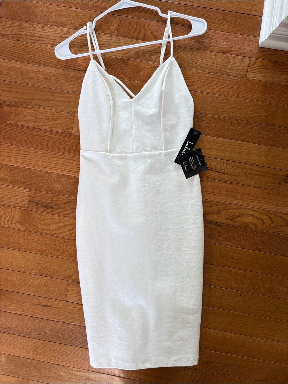 NWT Lulu's Allure Me White Strappy Bodycon Mini Dress Size Medium